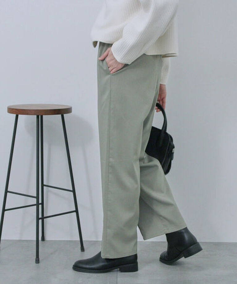 Samansa Mos2 blue「ピンタックイージーパンツ」|その他|
