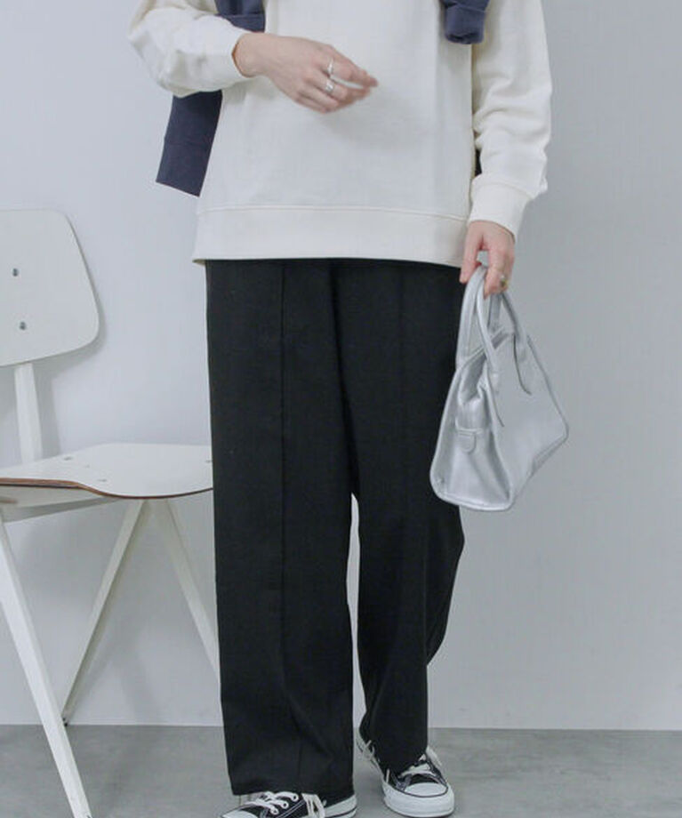 Samansa Mos2 blue「ピンタックイージーパンツ」|その他|