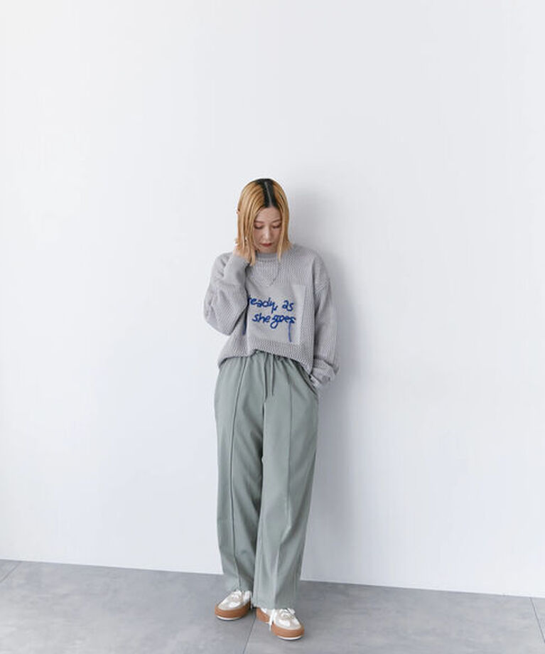 Samansa Mos2 blue「ピンタックイージーパンツ」|その他|