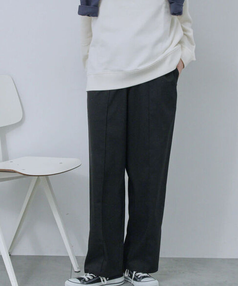 Samansa Mos2 blue「ピンタックイージーパンツ」|その他|ブラック