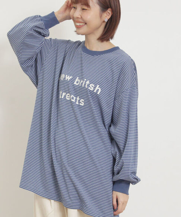 Samansa Mos2「◎柄アソートロゴロンT」|Tシャツ・カットソー|ブルー
