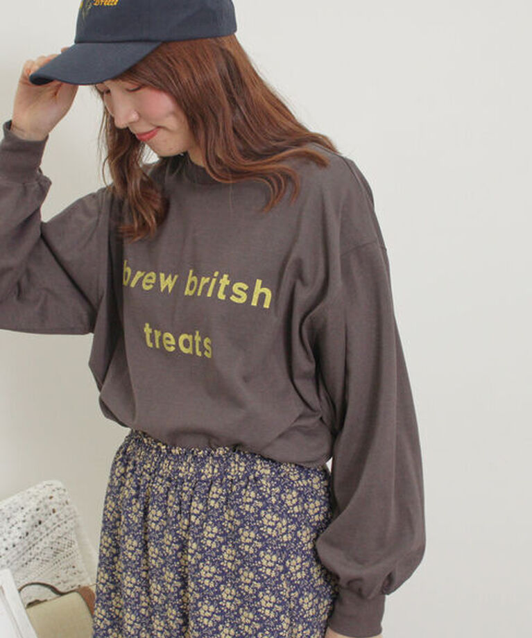 Samansa Mos2「◎柄アソートロゴロンT」|Tシャツ・カットソー|チャコールグレー