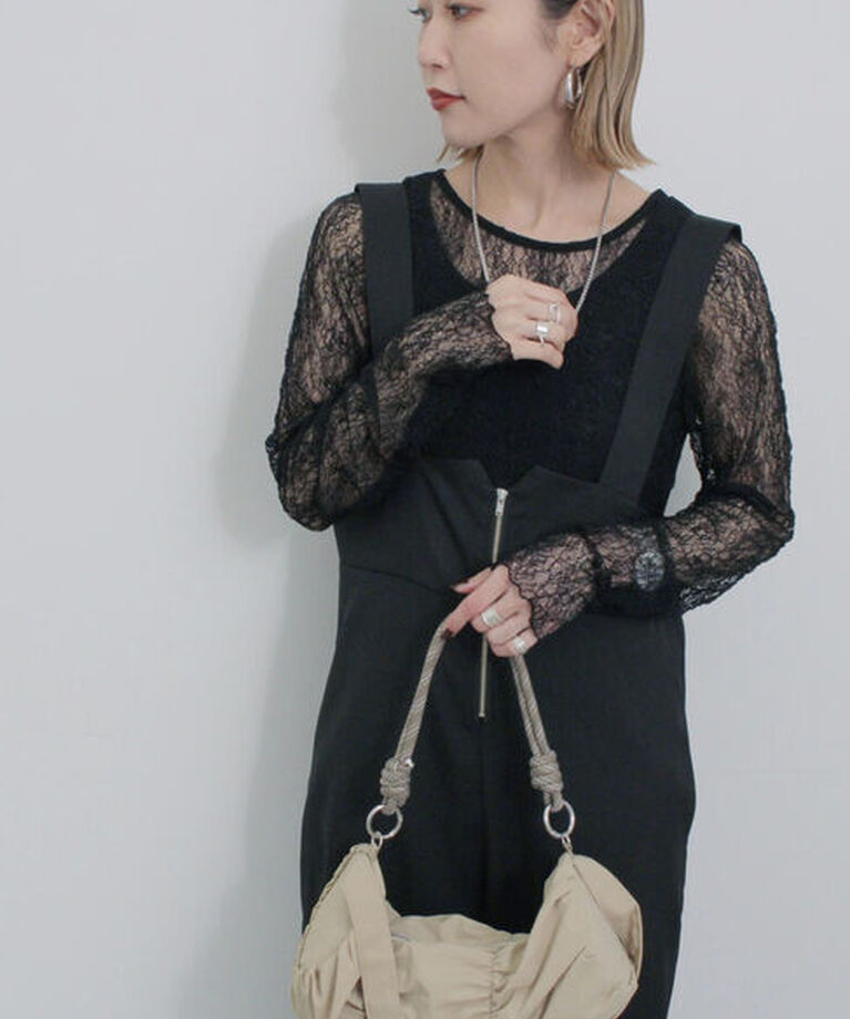 Samansa Mos2 blue「シアーレースロンT」|Tシャツ・カットソー|