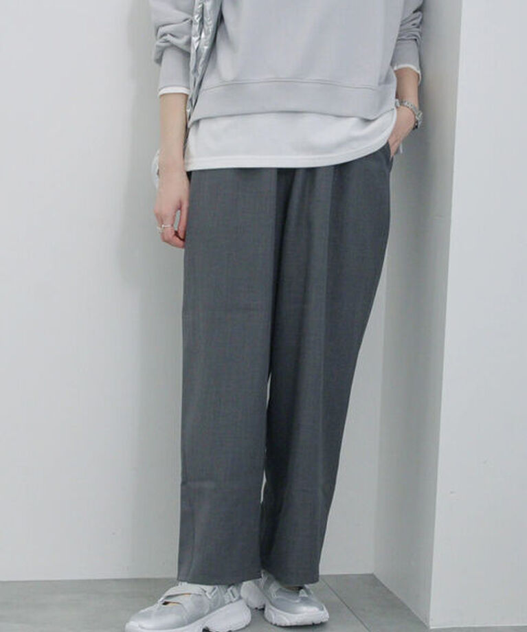 Samansa Mos2 blue「ハイウエストワイドパンツ」|その他|グレー