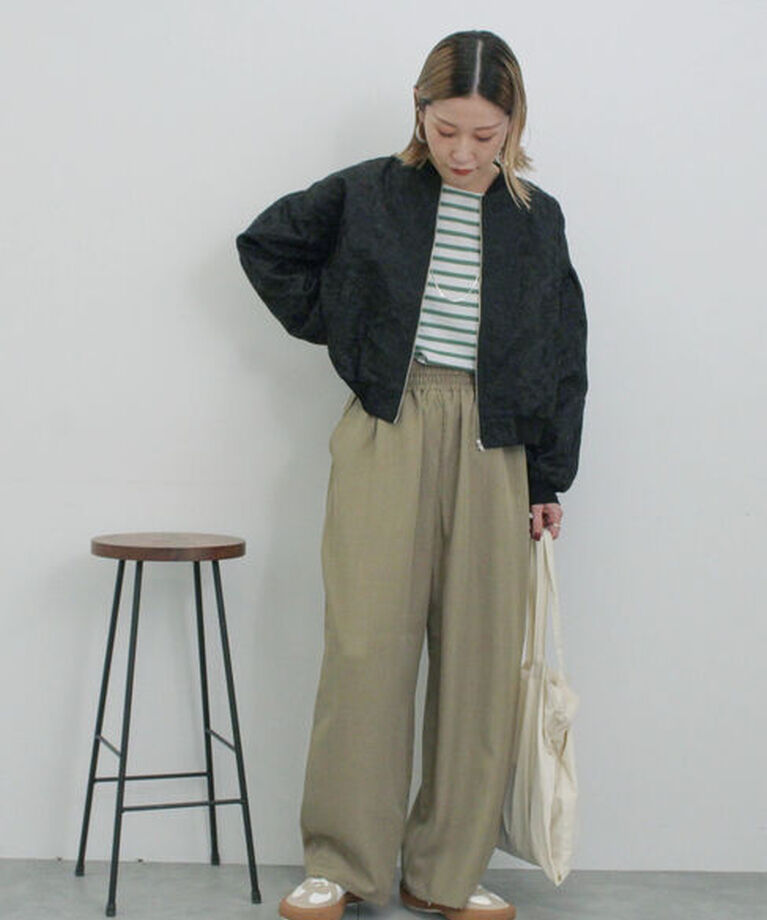 Samansa Mos2 blue「ハイウエストワイドパンツ」|その他|