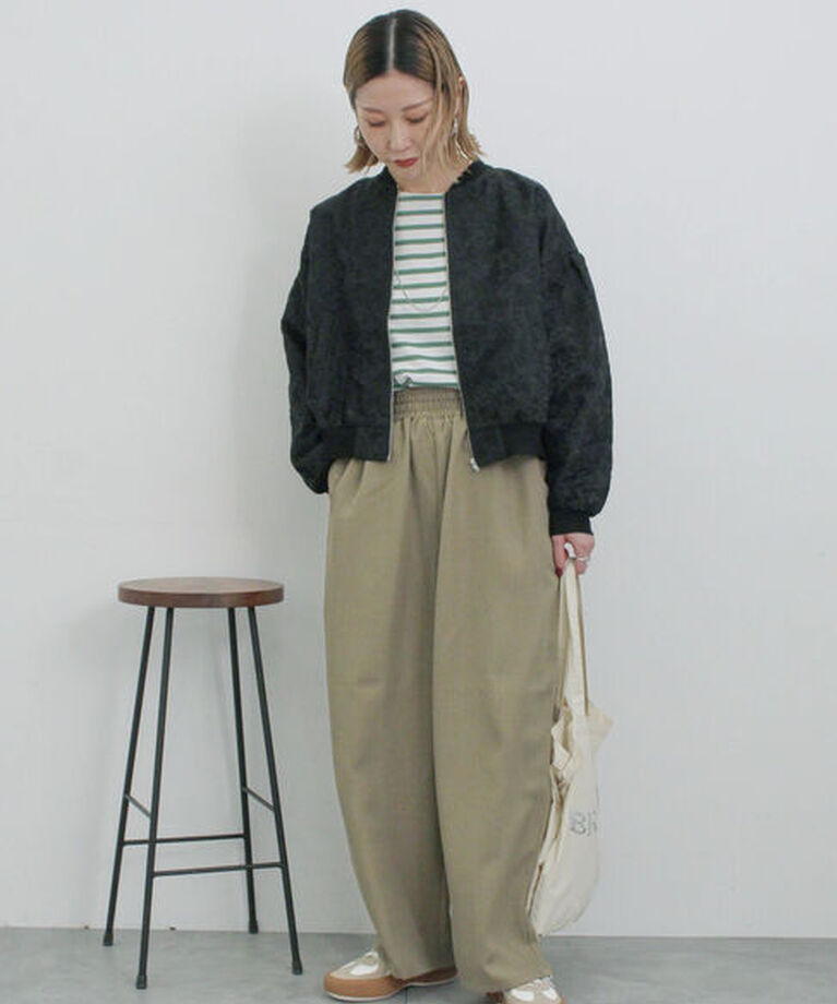 Samansa Mos2 blue「ハイウエストワイドパンツ」|その他|