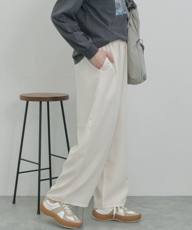 Samansa Mos2 blue「ハイウエストワイドパンツ」|その他|