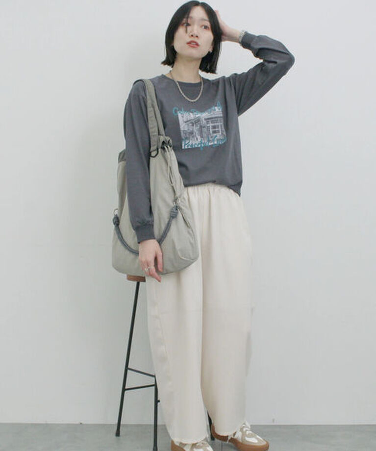 Samansa Mos2 blue「ハイウエストワイドパンツ」|その他|