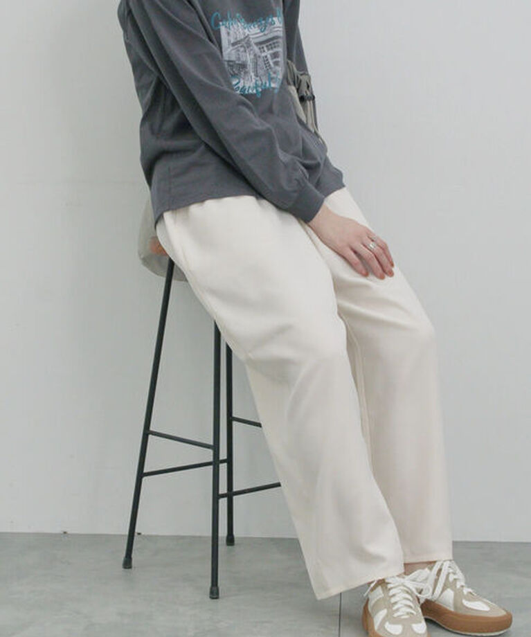 Samansa Mos2 blue「ハイウエストワイドパンツ」|その他|