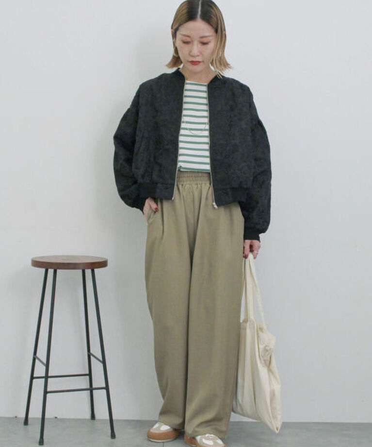 Samansa Mos2 blue「ハイウエストワイドパンツ」|その他|