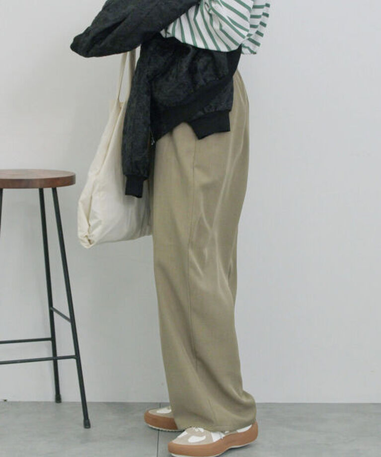 Samansa Mos2 blue「ハイウエストワイドパンツ」|その他|