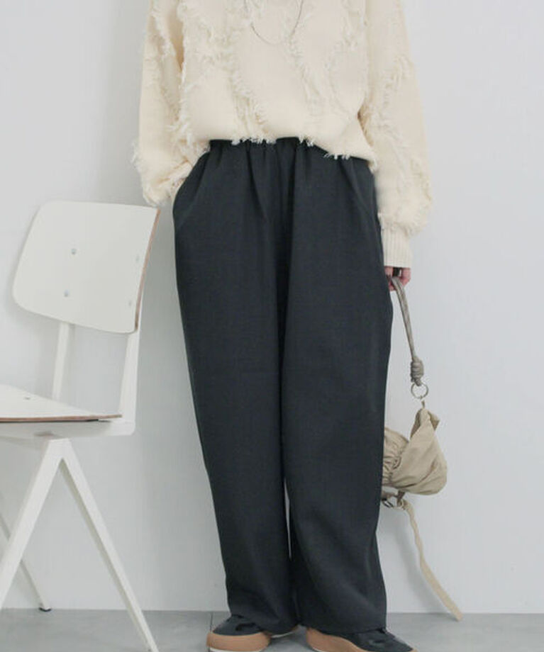 Samansa Mos2 blue「ハイウエストワイドパンツ」|その他|