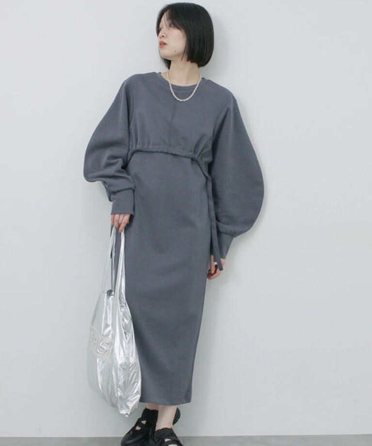 Samansa Mos2 blue「クロップドレイヤードワンピース」|ワンピース|
