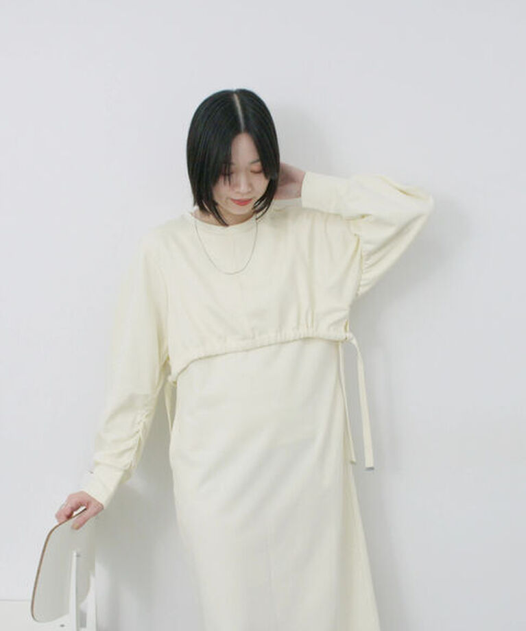 Samansa Mos2 blue「クロップドレイヤードワンピース」|ワンピース|