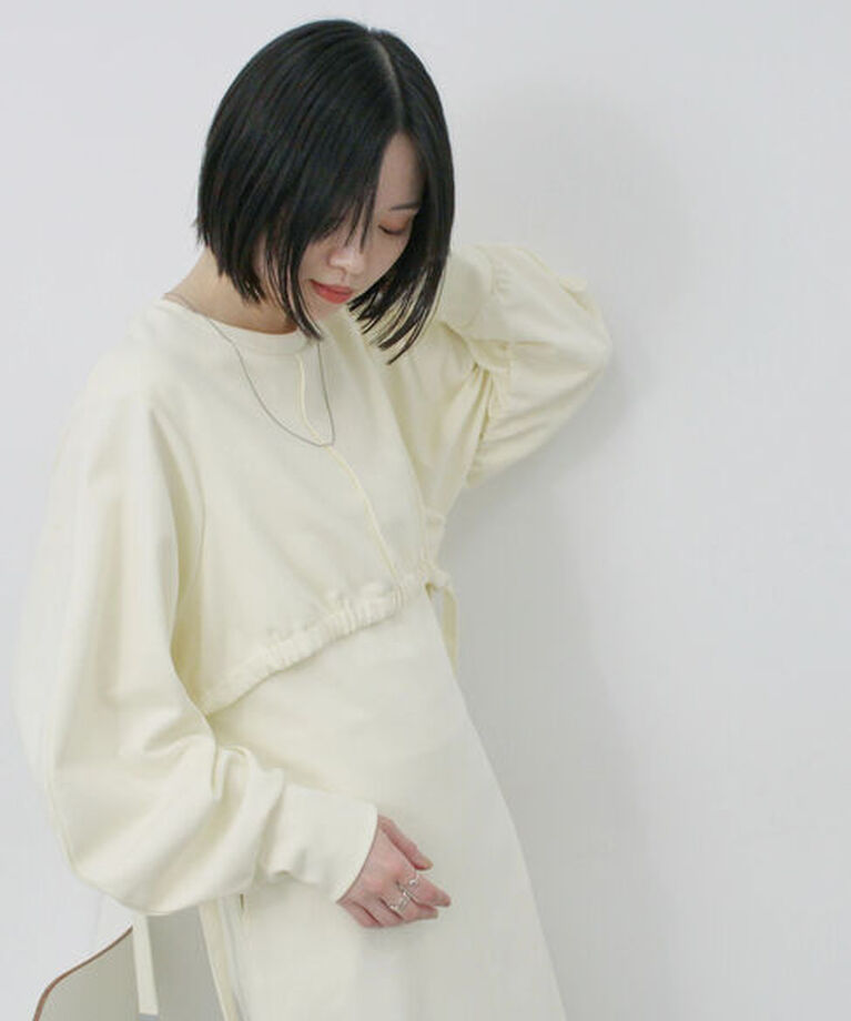 Samansa Mos2 blue「クロップドレイヤードワンピース」|ワンピース|