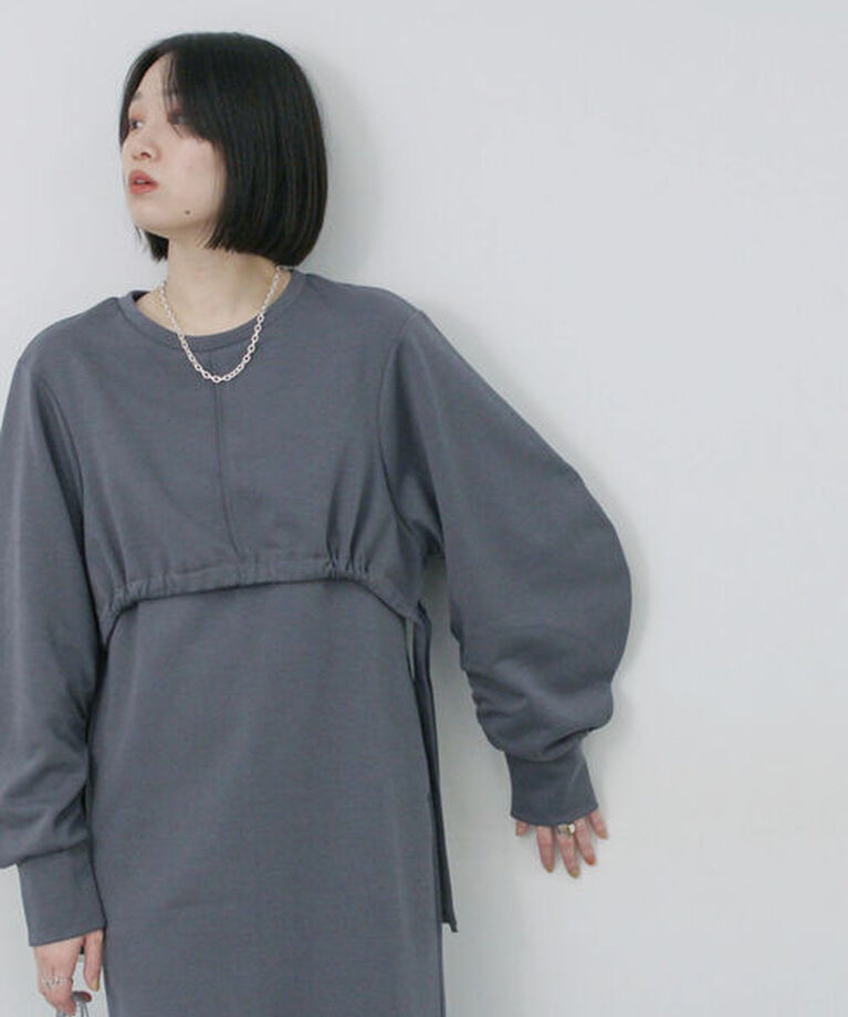 Samansa Mos2 blue「クロップドレイヤードワンピース」|ワンピース|