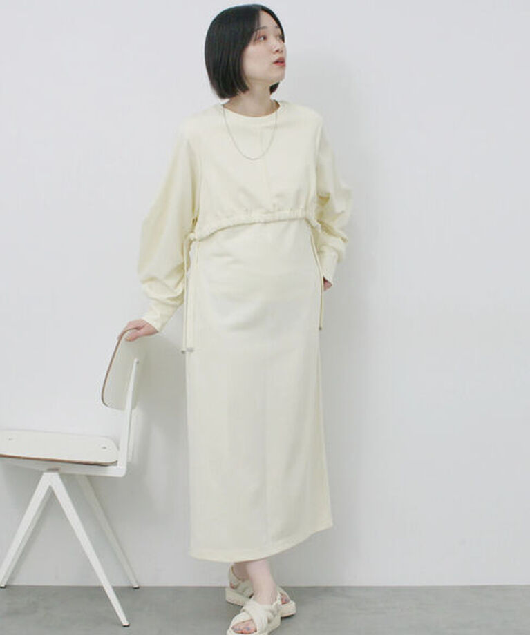 Samansa Mos2 blue「クロップドレイヤードワンピース」|ワンピース|
