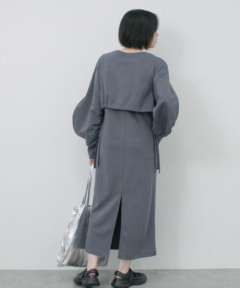 Samansa Mos2 blue「クロップドレイヤードワンピース」|ワンピース|