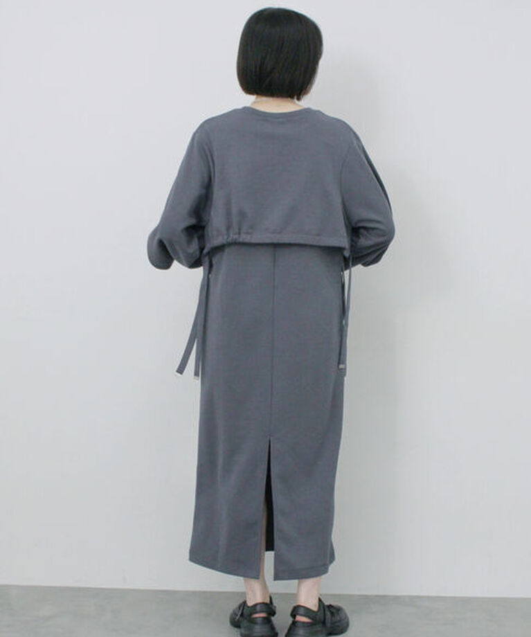 Samansa Mos2 blue「クロップドレイヤードワンピース」|ワンピース|