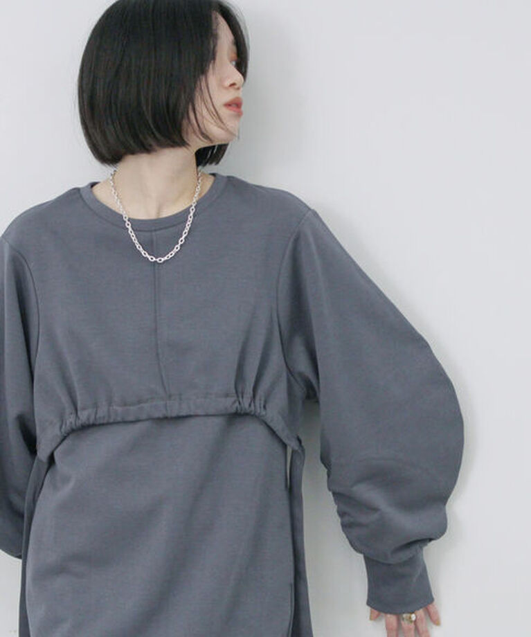 Samansa Mos2 blue「クロップドレイヤードワンピース」|ワンピース|