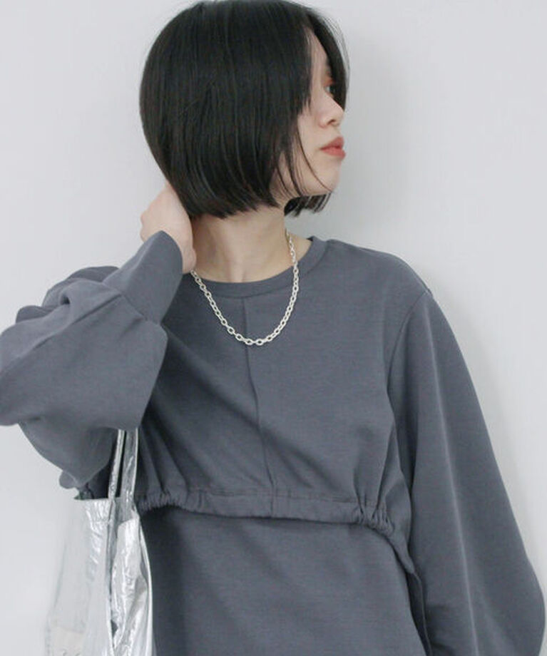 Samansa Mos2 blue「クロップドレイヤードワンピース」|ワンピース|