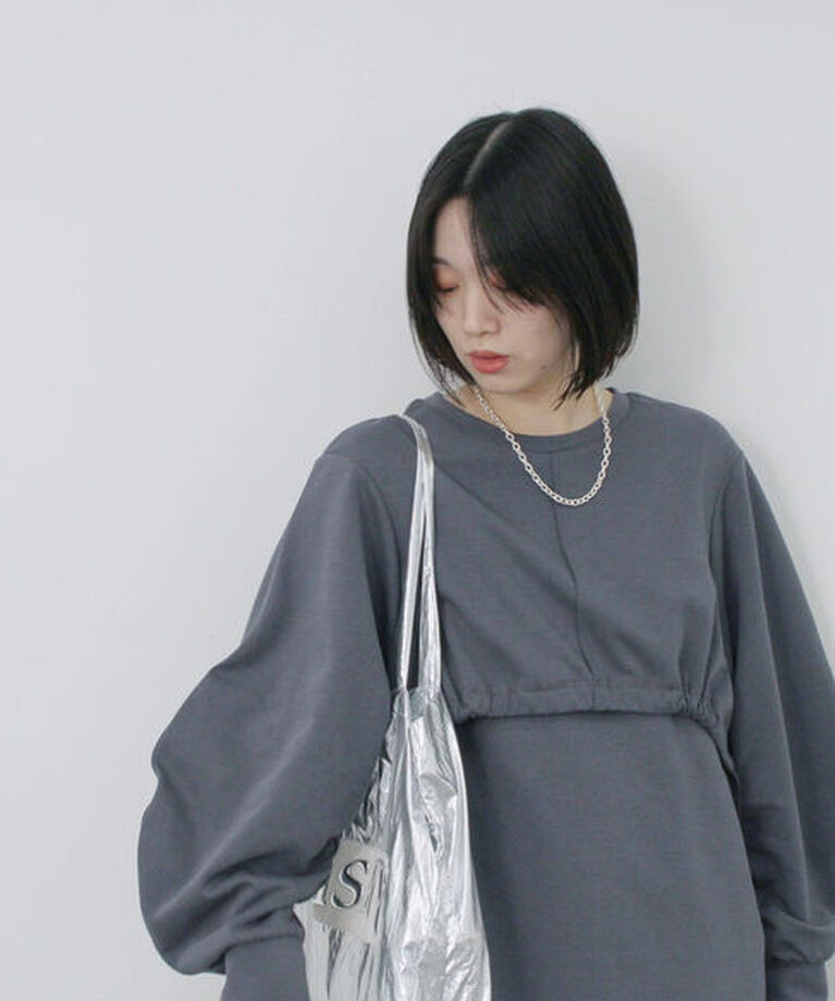 Samansa Mos2 blue「クロップドレイヤードワンピース」|ワンピース|