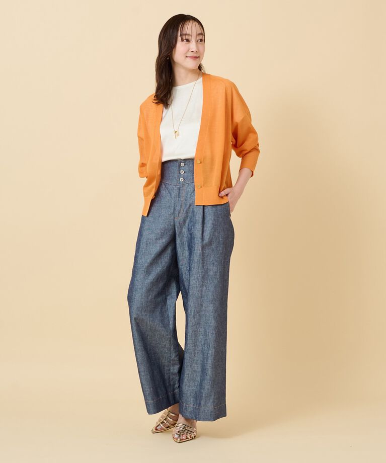 UNTITLED「【セットアップ可能】ヘンプシャンブレー ワイドパンツ」|その他|