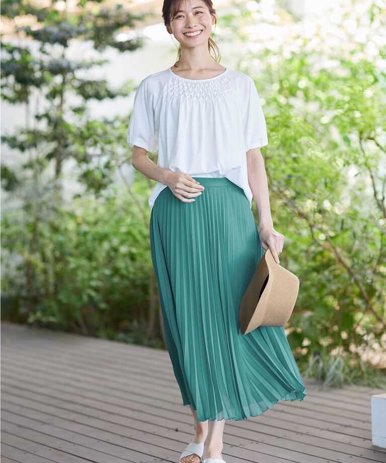 Reflect「【SALE／体型カバー／WEB限定カラーあり／手洗い可能】涼しげドライタッチプリーツスカート」|スカート|