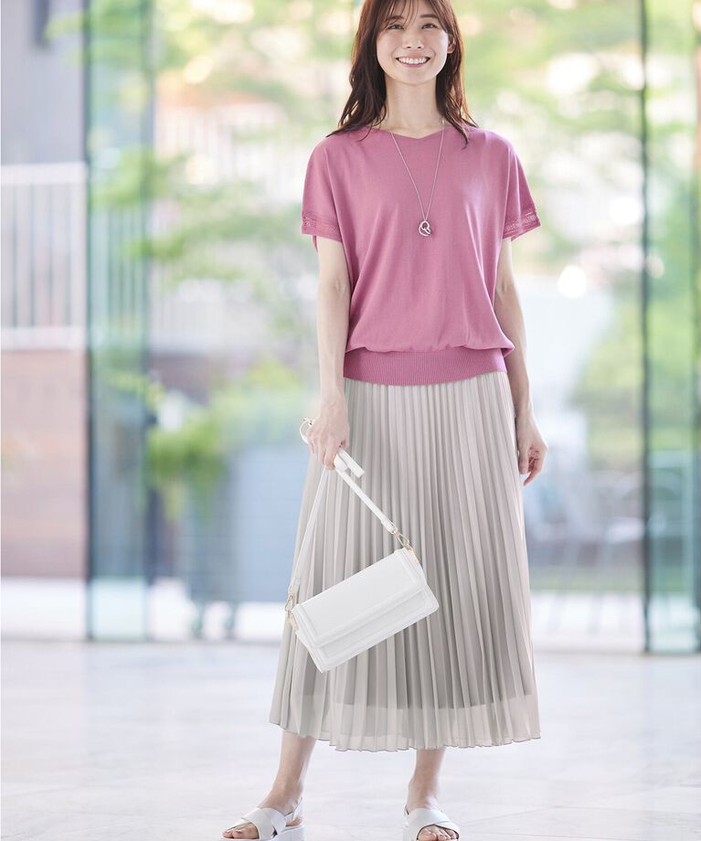 Reflect「【SALE／体型カバー／WEB限定カラーあり／手洗い可能】涼しげドライタッチプリーツスカート」|スカート|