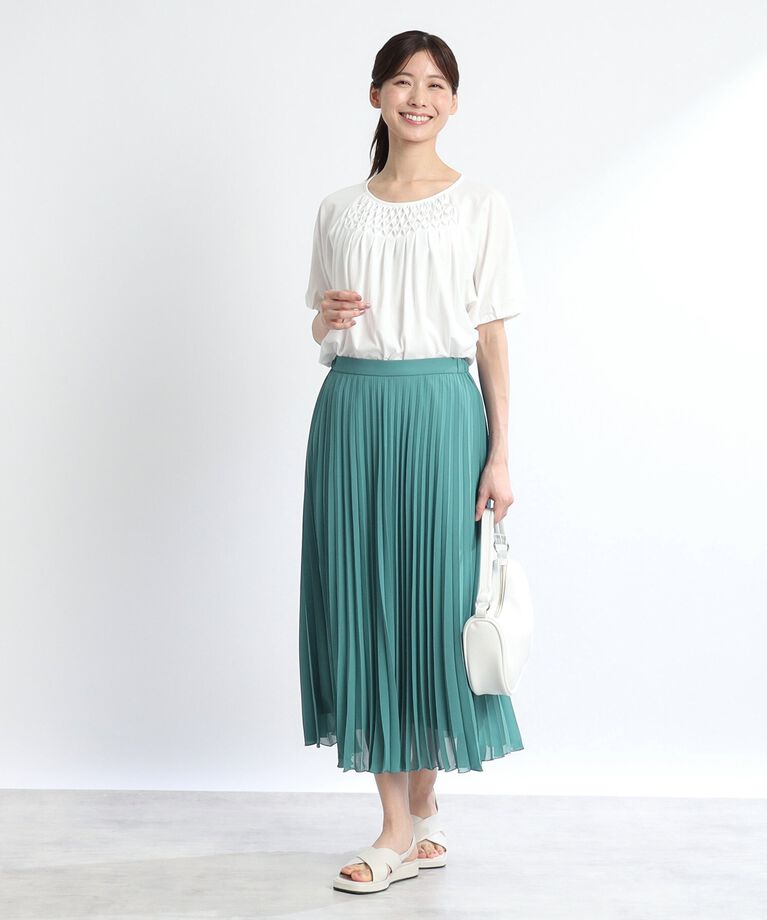 Reflect「【SALE／体型カバー／WEB限定カラーあり／手洗い可能】涼しげドライタッチプリーツスカート」|スカート|