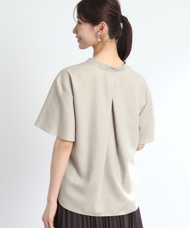 Reflect「【SALE／接触冷感／マシンウォッシュ可／セットアップ可能】リラクシーフレアスリーブブラウス」|シャツ・ブラウス|