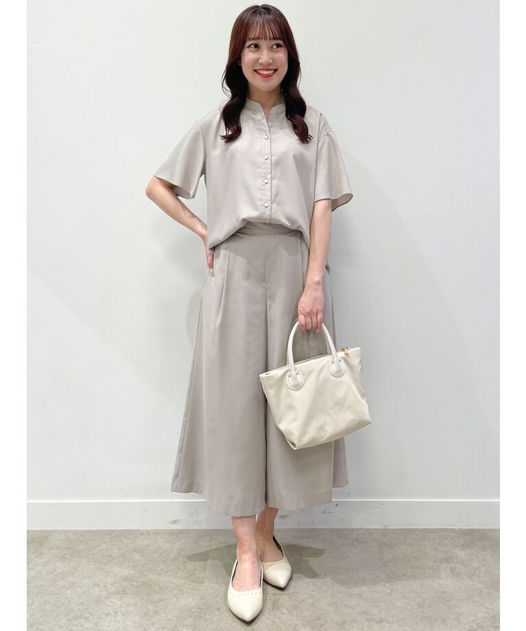Reflect「【SALE／接触冷感／マシンウォッシュ可／セットアップ可能】リラクシーフレアスリーブブラウス」|シャツ・ブラウス|