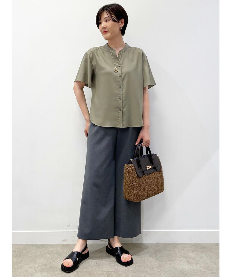 Reflect「【SALE／接触冷感／マシンウォッシュ可／セットアップ可能】リラクシーフレアスリーブブラウス」|シャツ・ブラウス|