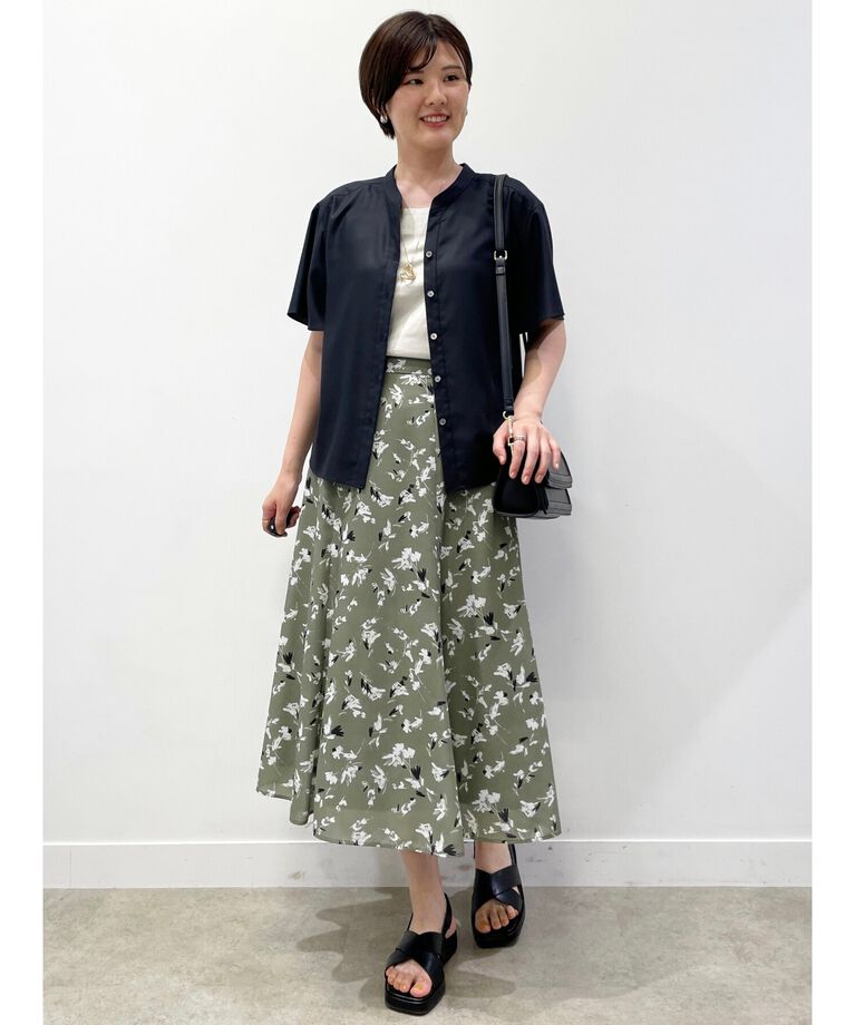 Reflect「【SALE／接触冷感／マシンウォッシュ可／セットアップ可能】リラクシーフレアスリーブブラウス」|シャツ・ブラウス|