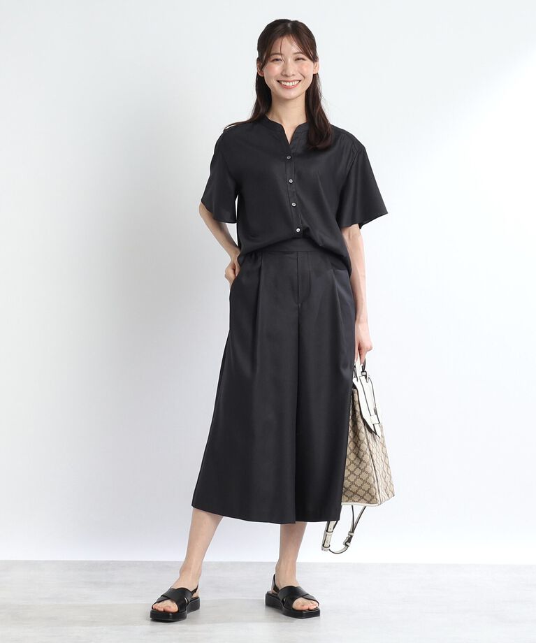 Reflect「【SALE／接触冷感／マシンウォッシュ可／セットアップ可能】リラクシーフレアスリーブブラウス」|シャツ・ブラウス|