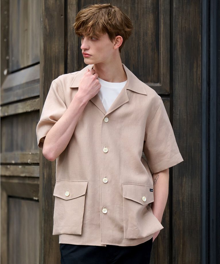 DRESSTERIOR「【Safari5月号掲載】【セットアップ可】オープンカラープエルトリコシャツ」|シャツ・ブラウス|ベージュ(052)