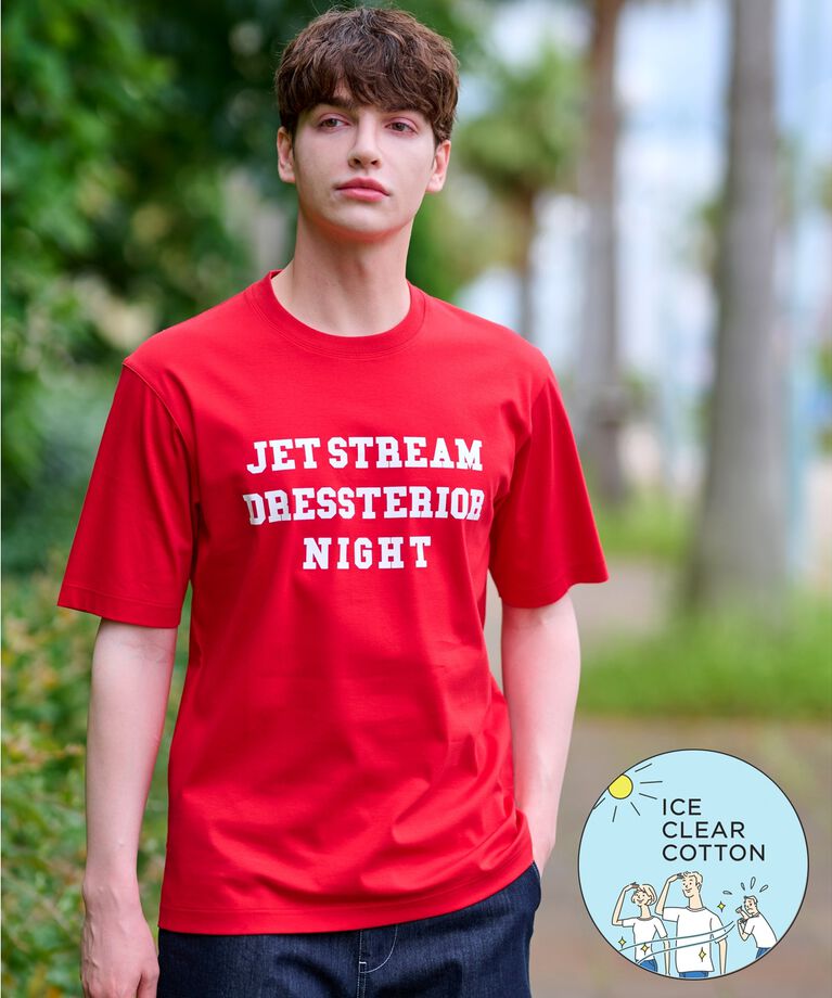DRESSTERIOR「【接触冷感／抗菌防臭／消臭】ICE CLEAR COTTON ロゴTシャツ」|Tシャツ・カットソー|レッド(062)