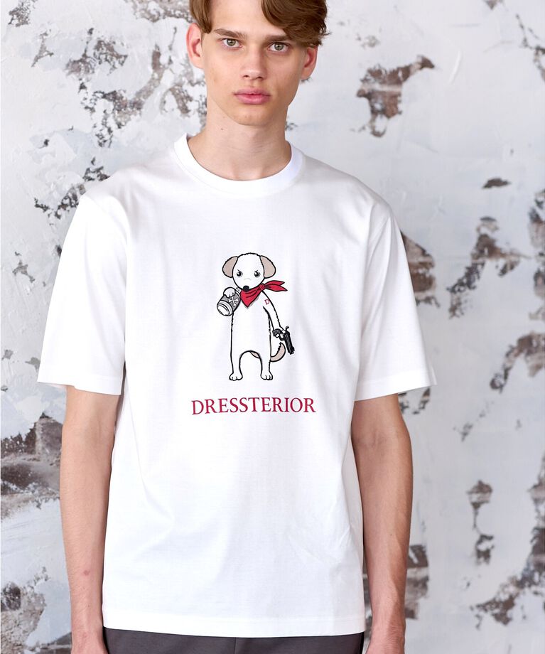 DRESSTERIOR「【接触冷感／抗菌防臭／消臭】ICE CLEAR COTTON DRINKER DOG Tシャツ」|Tシャツ・カットソー|