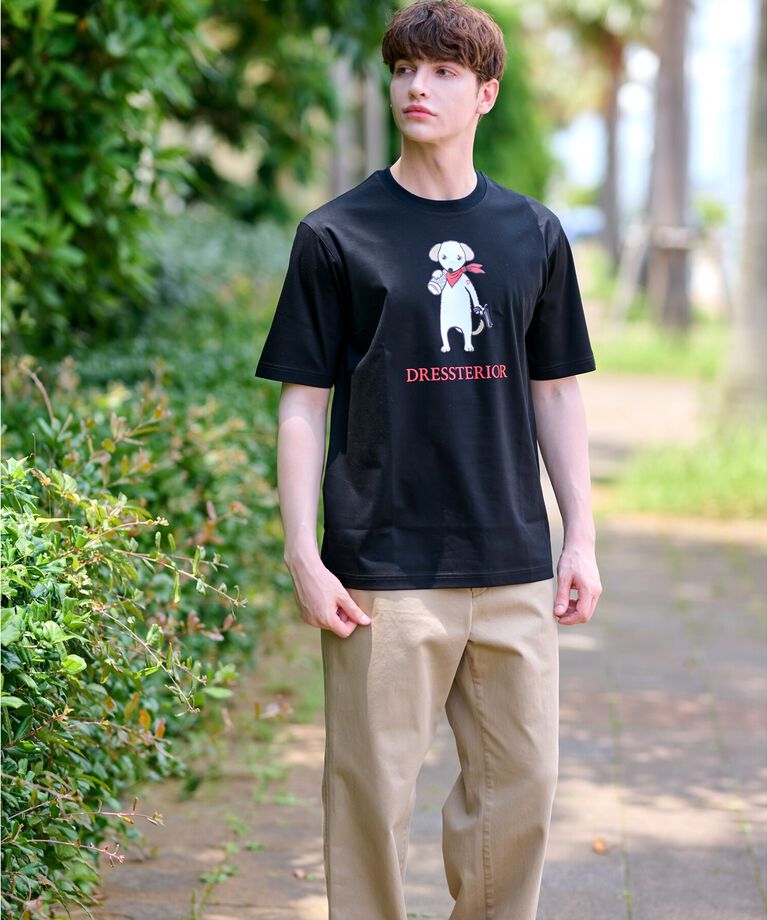 DRESSTERIOR「【接触冷感／抗菌防臭／消臭】ICE CLEAR COTTON DRINKER DOG Tシャツ」|Tシャツ・カットソー|