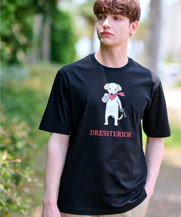 DRESSTERIOR「【接触冷感／抗菌防臭／消臭】ICE CLEAR COTTON DRINKER DOG Tシャツ」|Tシャツ・カットソー|