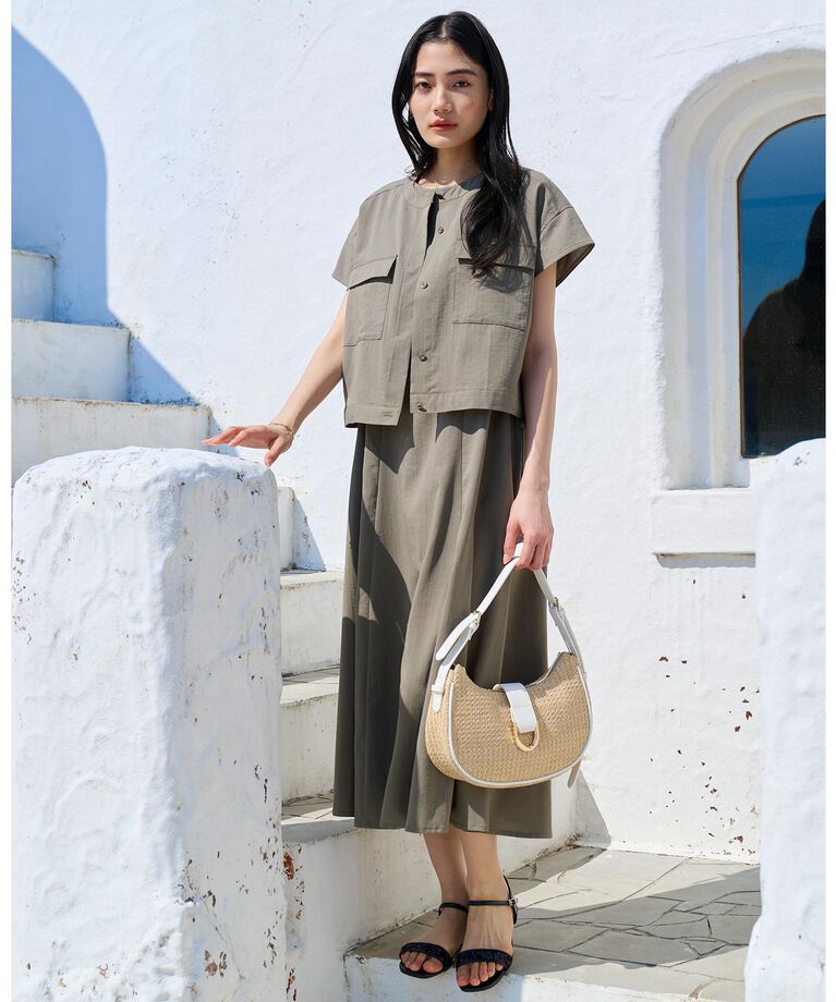 grove「【品よく着こなす、大人のワークスタイル】ワークジャケット×ワンピースセット」|ワンピース|