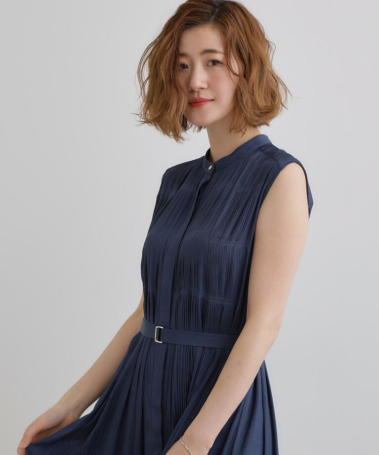 grove「贅沢プリーツが華やかなシャンブレープリーツワンピース」|ワンピース|