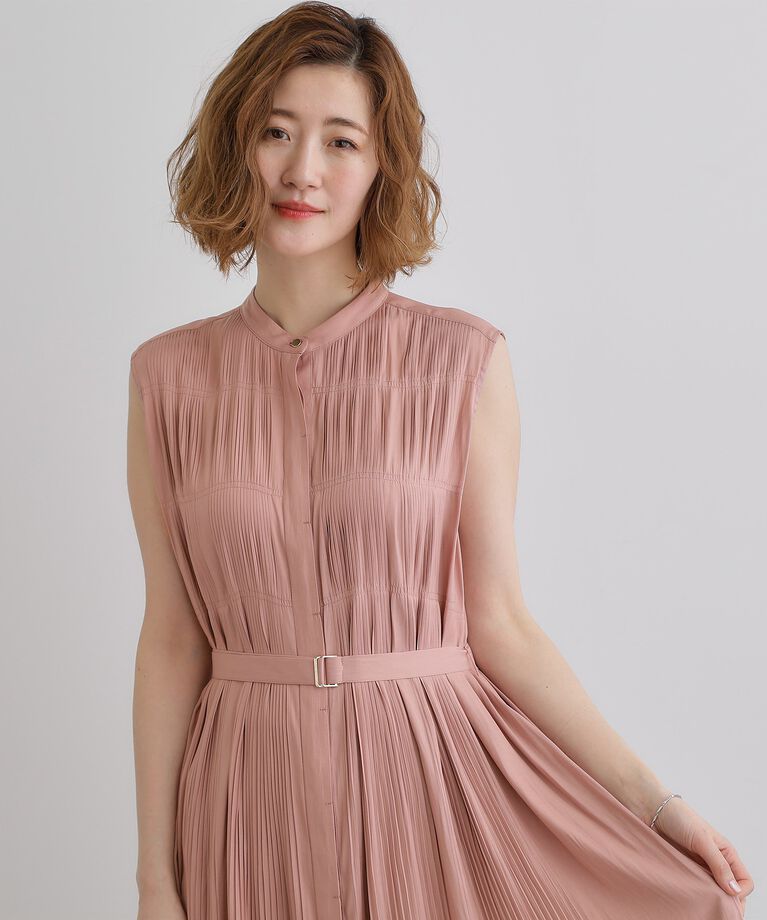grove「贅沢プリーツが華やかなシャンブレープリーツワンピース」|ワンピース|