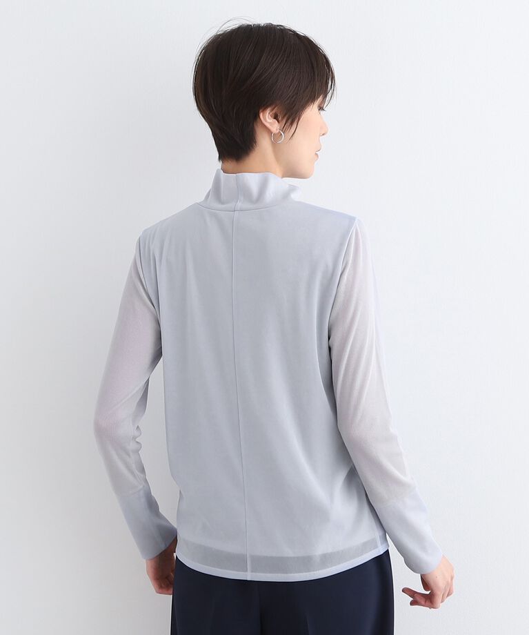 INDIVI「【日本製】シフォンジャージハイネックトップス」|Tシャツ・カットソー|
