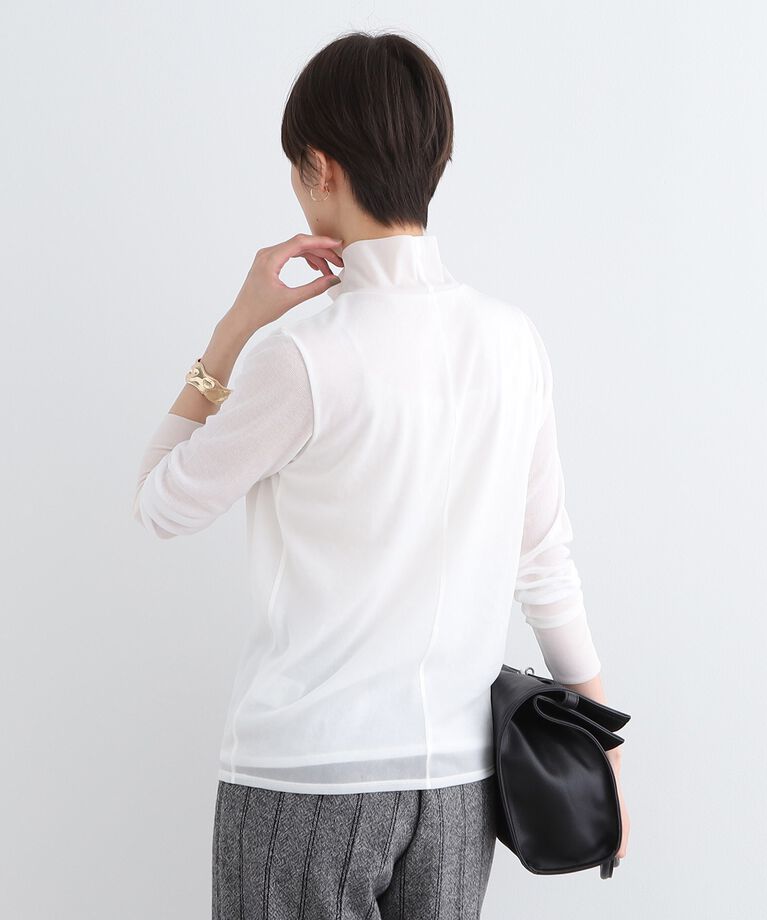 INDIVI「【日本製】シフォンジャージハイネックトップス」|Tシャツ・カットソー|