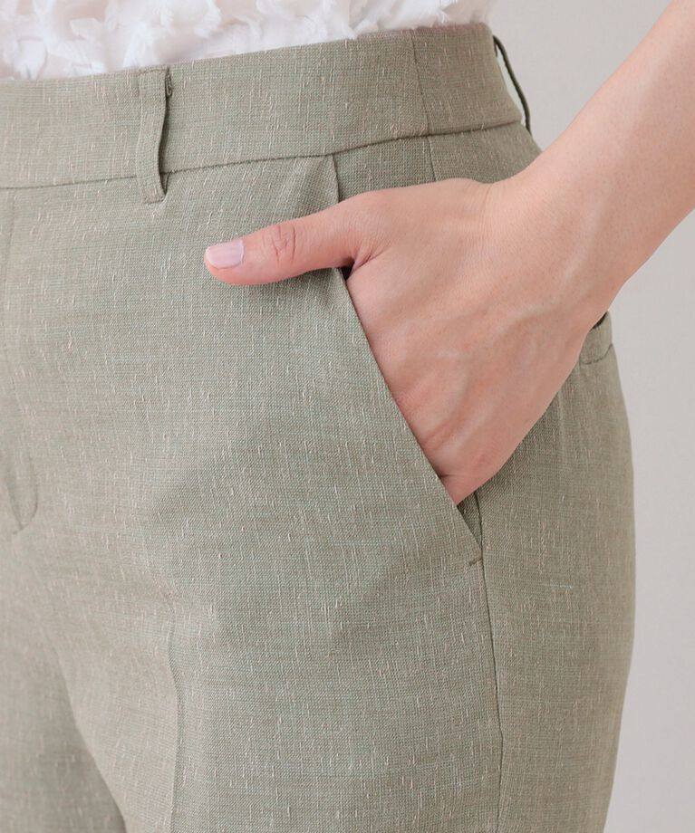 INDIVI「【日本製】リネンライクテーパードパンツ」|その他|