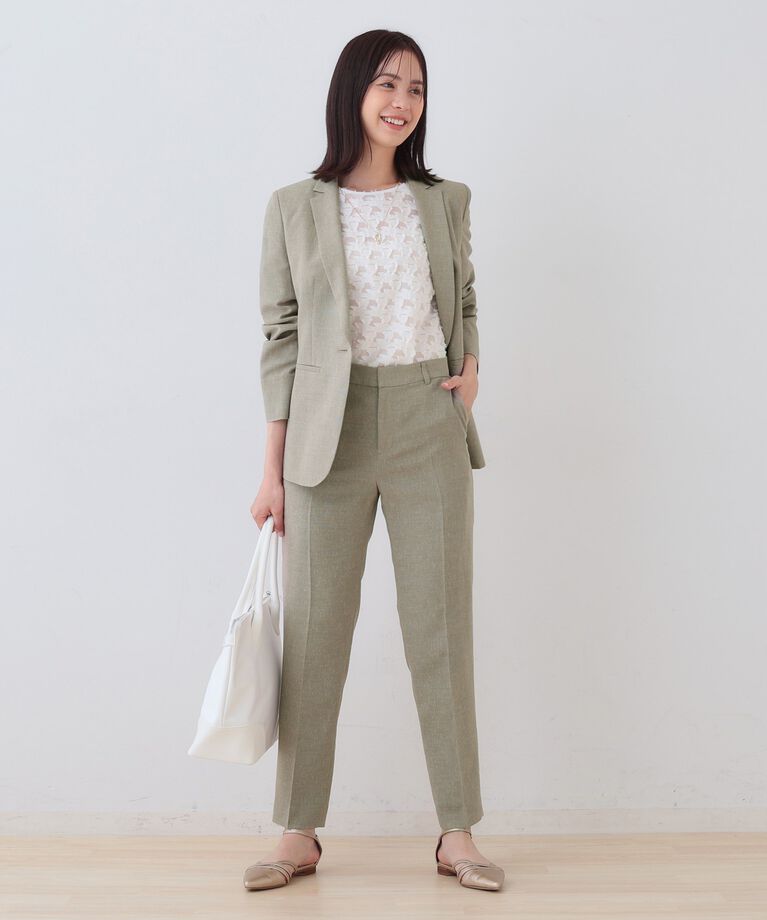 INDIVI「【日本製】リネンライクテーパードパンツ」|その他|