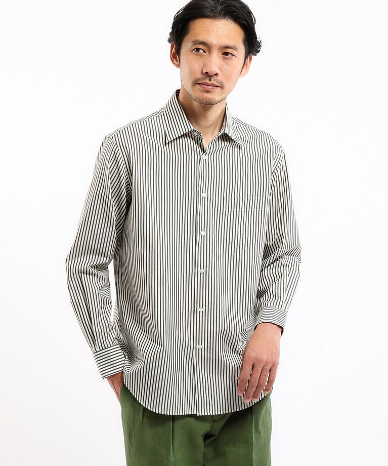 TAKEO KIKUCHI「【THE FLAGSHIP】コットンシルク ストライプ シャツ」|シャツ・ブラウス|