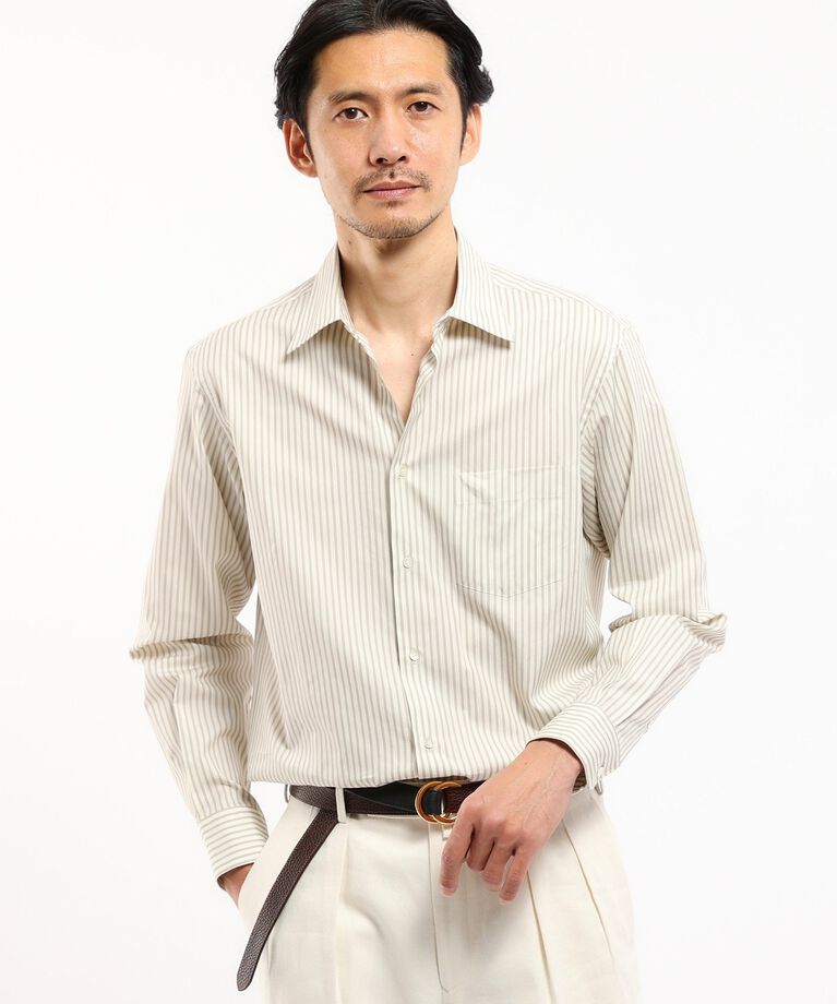 TAKEO KIKUCHI「【THE FLAGSHIP】コットンシルク ストライプ シャツ」|シャツ・ブラウス|
