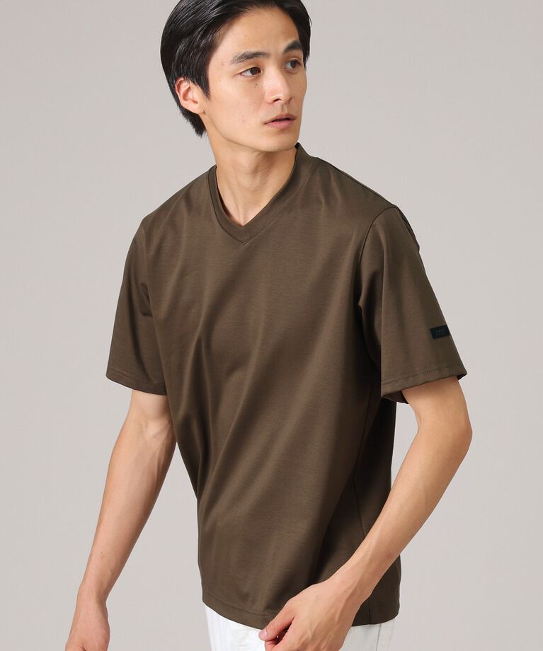 TAKEO KIKUCHI「【抗菌防臭】ジャケットインナー 半袖 Vカットソー」|Tシャツ・カットソー|
